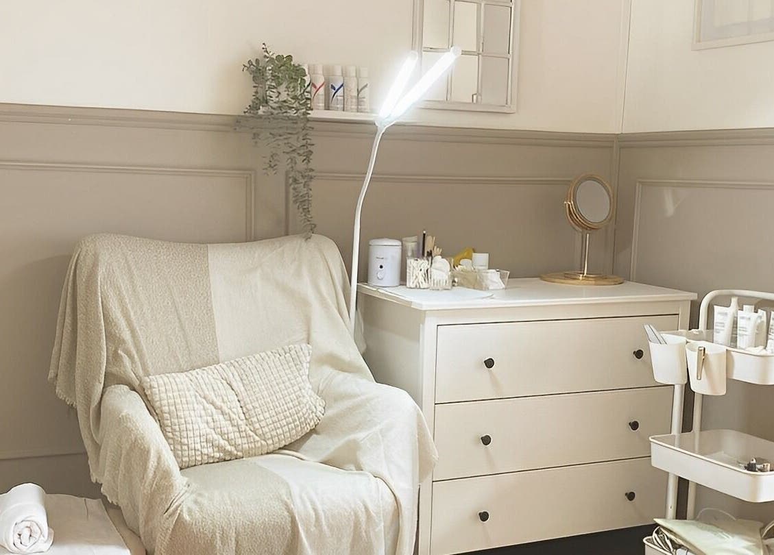 Relaxing space at Annalise Skin and Beauty Studio, County Offaly, IE, featuring a cozy chair and beauty supplies.
