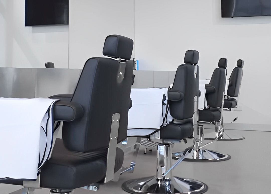 Modern salon chairs at Studio Zero Footscray, Melbourne, Victoria, AU, offering premium wellness experiences.