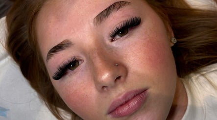Close-up of dramatic eyelash extensions at Pixi Beauty in Doncaster, England, GB.