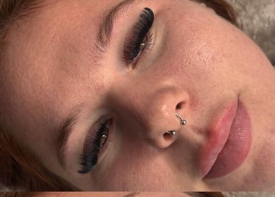 Close-up of elegant eyelash extensions at Pixi Beauty, Doncaster, England, GB.