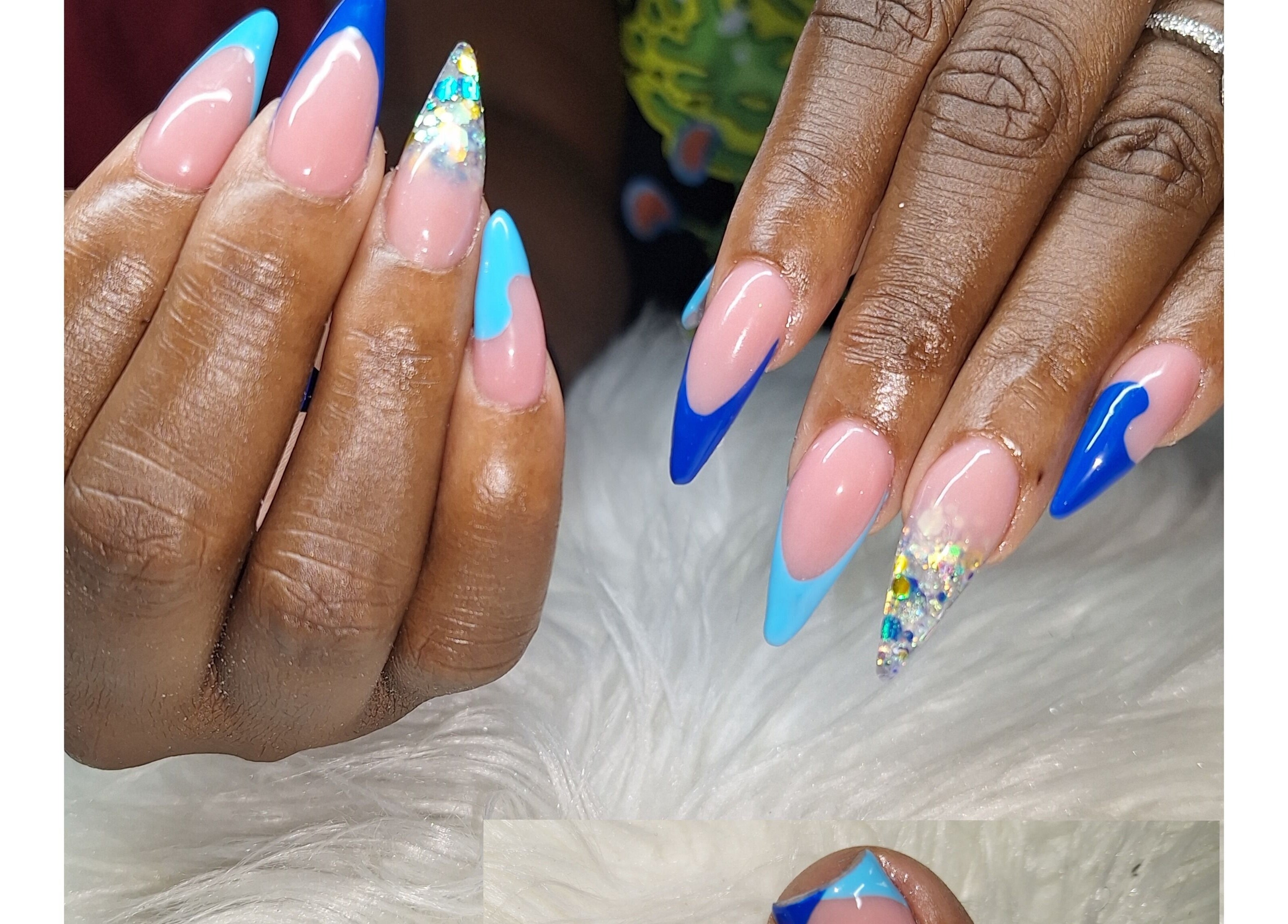 Vibrant blue nail design at Nailwrld246, Saint James, Saint James, BB. Eye-catching and stylish manicure.