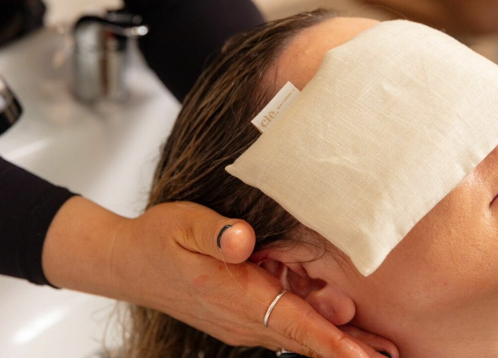 A calming head massage at That Girl Studio, St Kilda, Melbourne, Victoria, AU.