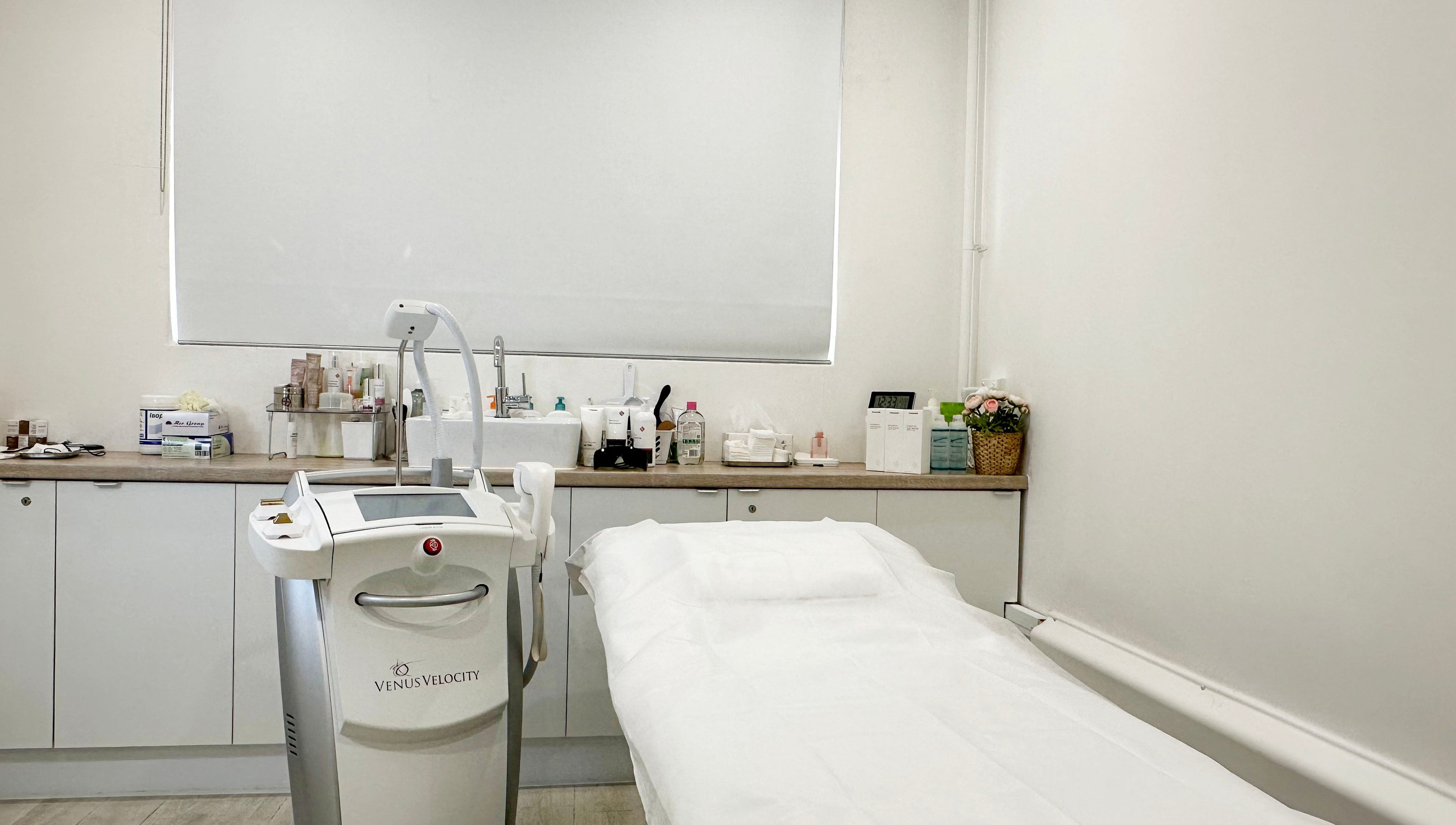 Treatment room with cosmetic equipment at KAT Cosmetic Clinic, Cabramatta, New South Wales, AU.