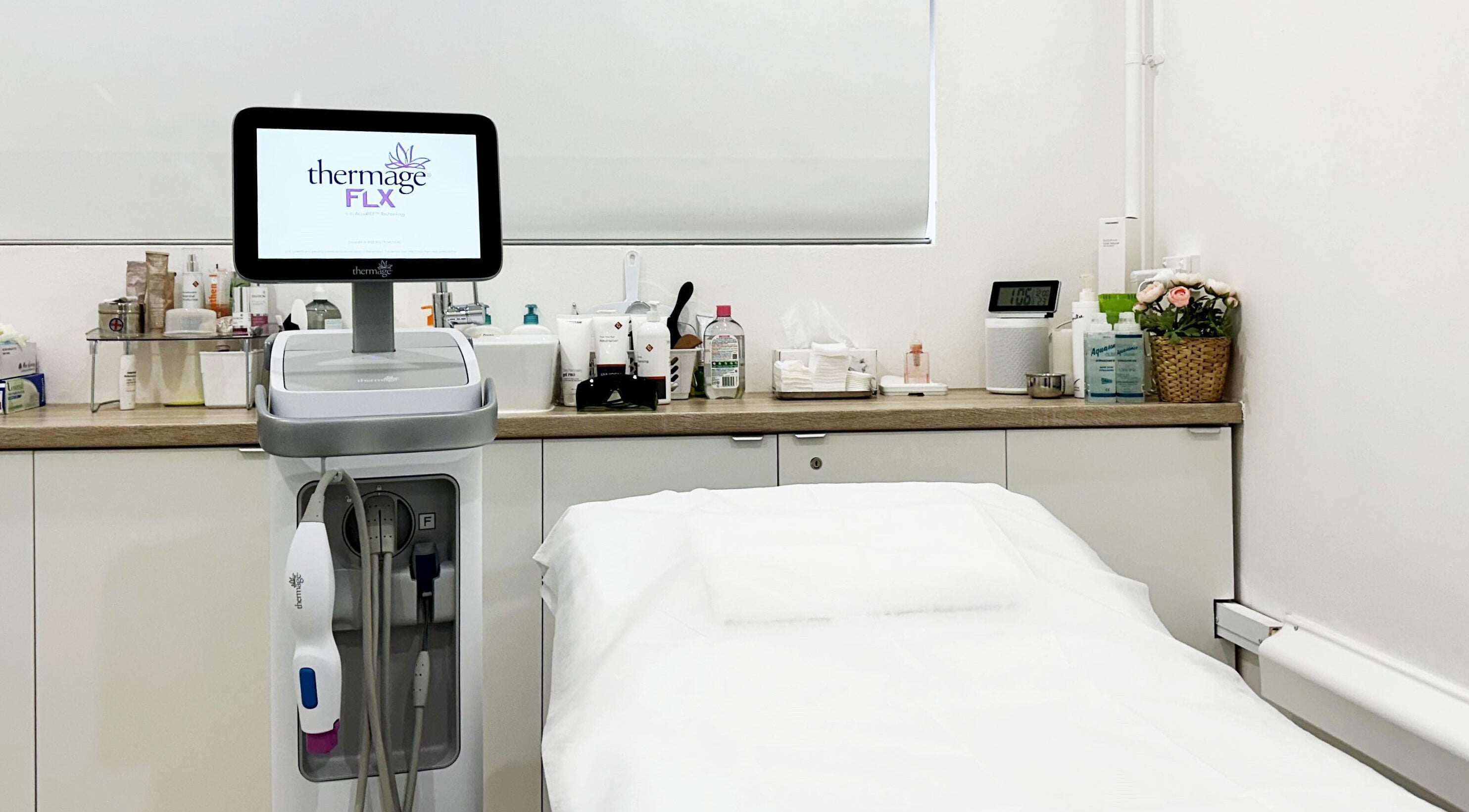 Thermage equipment in a treatment room at KAT Cosmetic Clinic, Cabramatta, New South Wales, AU.