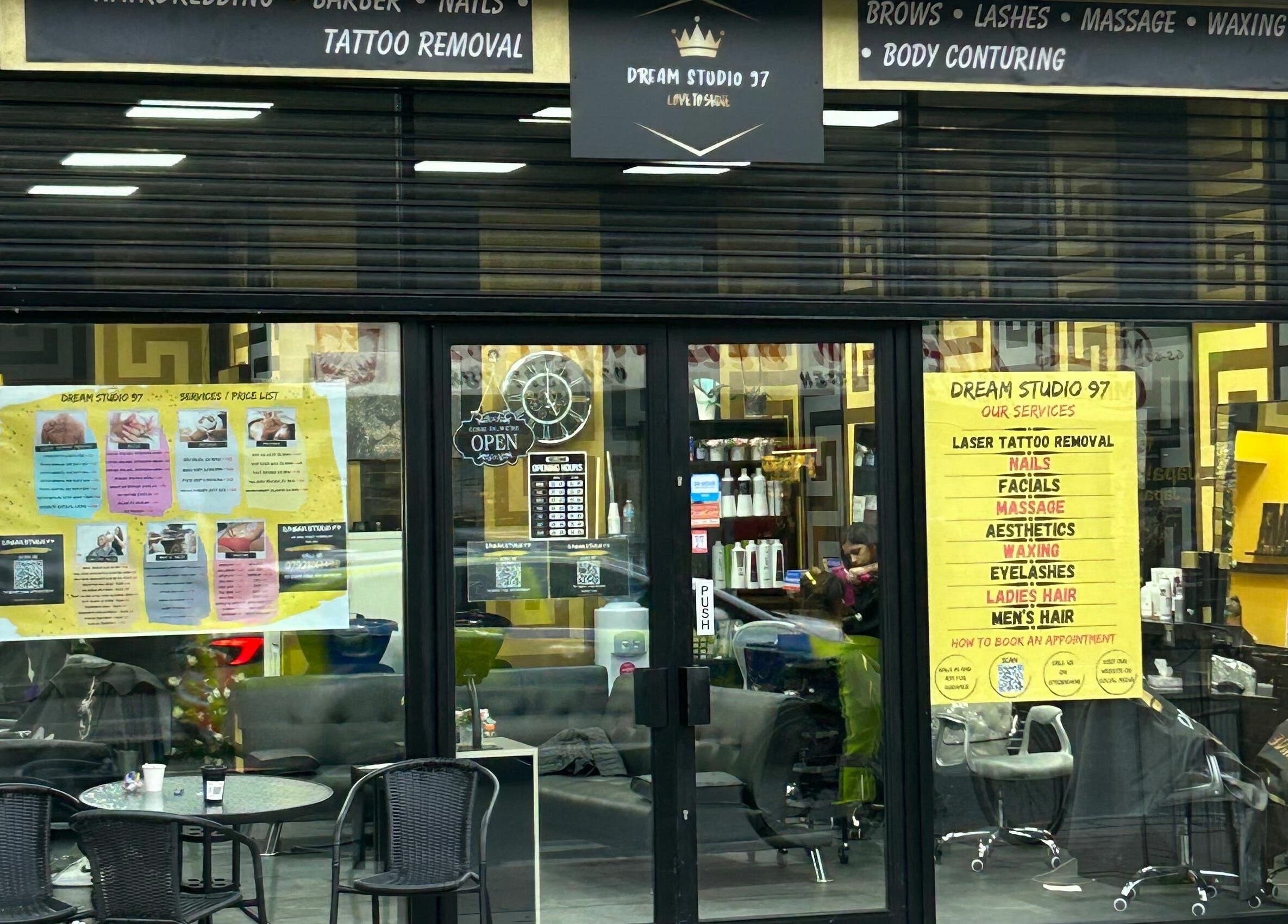 Exterior of Dream Studio 97 - Hounslow showcasing services like nails and facials in Hounslow, England, GB.