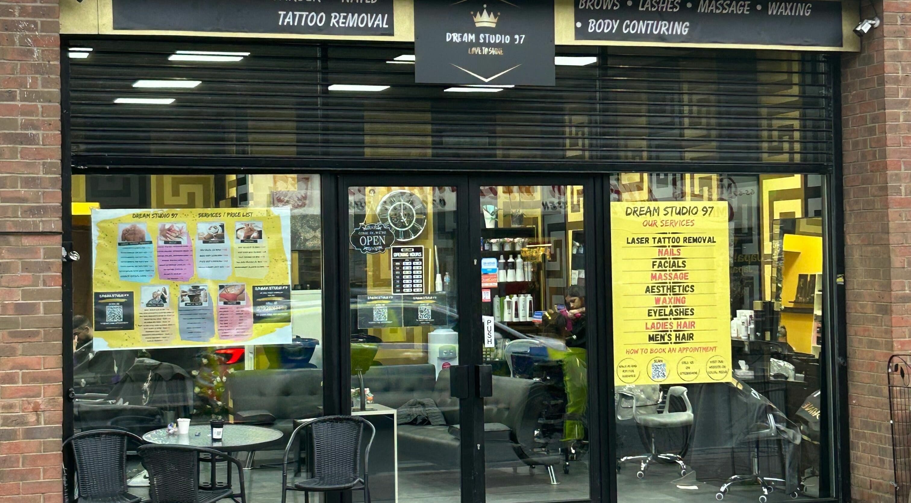 Exterior of Dream Studio 97 - Hounslow showcasing services like nails and facials in Hounslow, England, GB.
