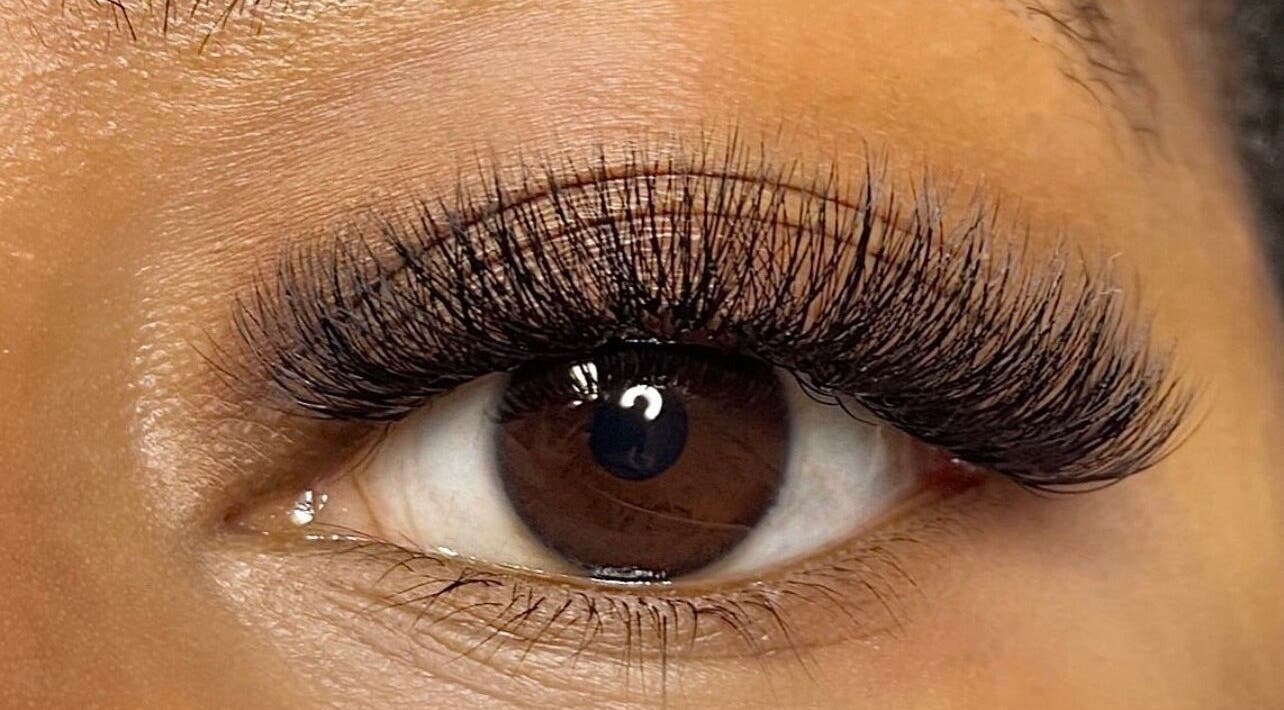 Close-up of expertly applied eyelash extensions at Pure Bliss By Niceey, Harare, Harare Province, ZW.