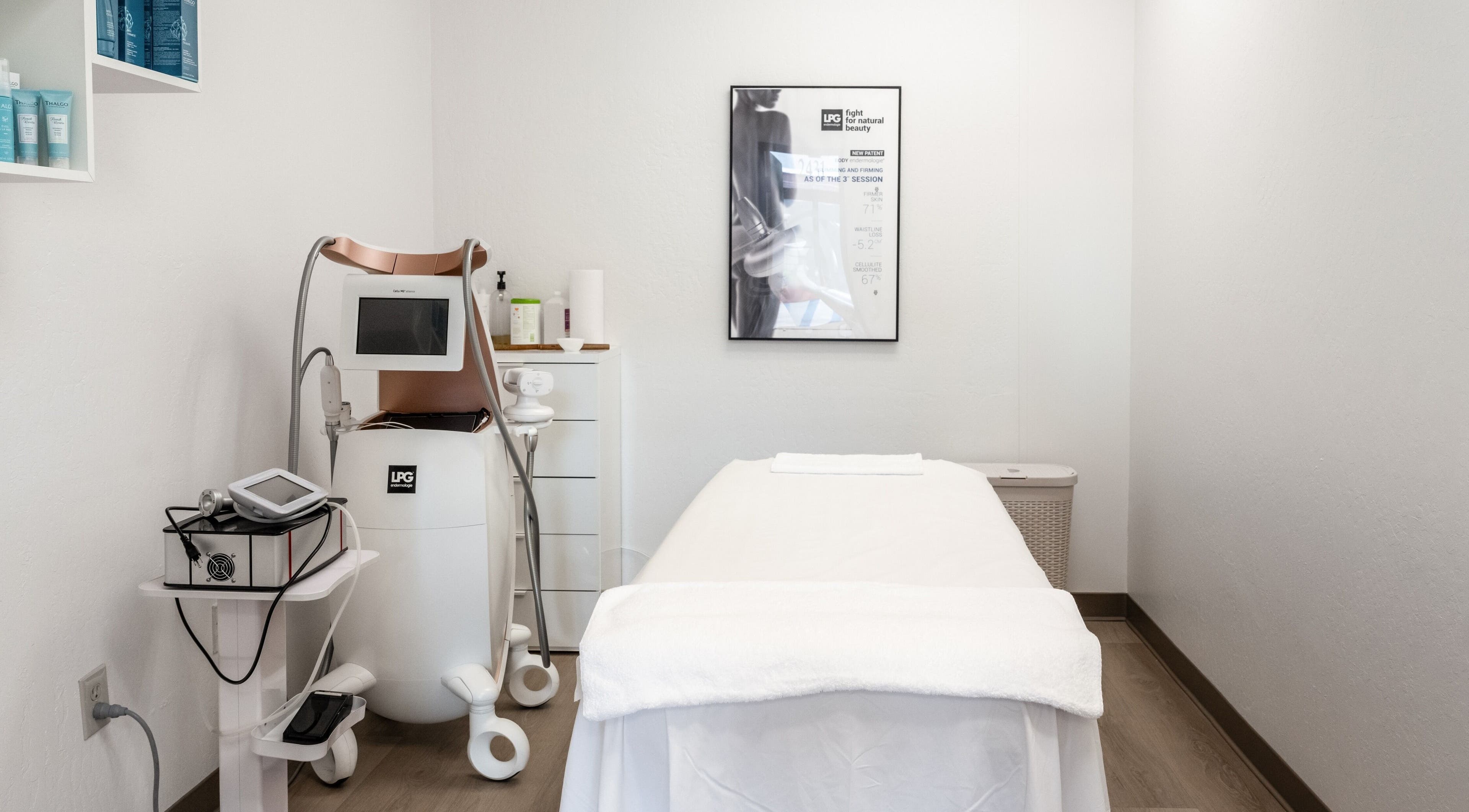Modern treatment room at Pro Beauty Palo Alto in Palo Alto, California, US with advanced beauty equipment.