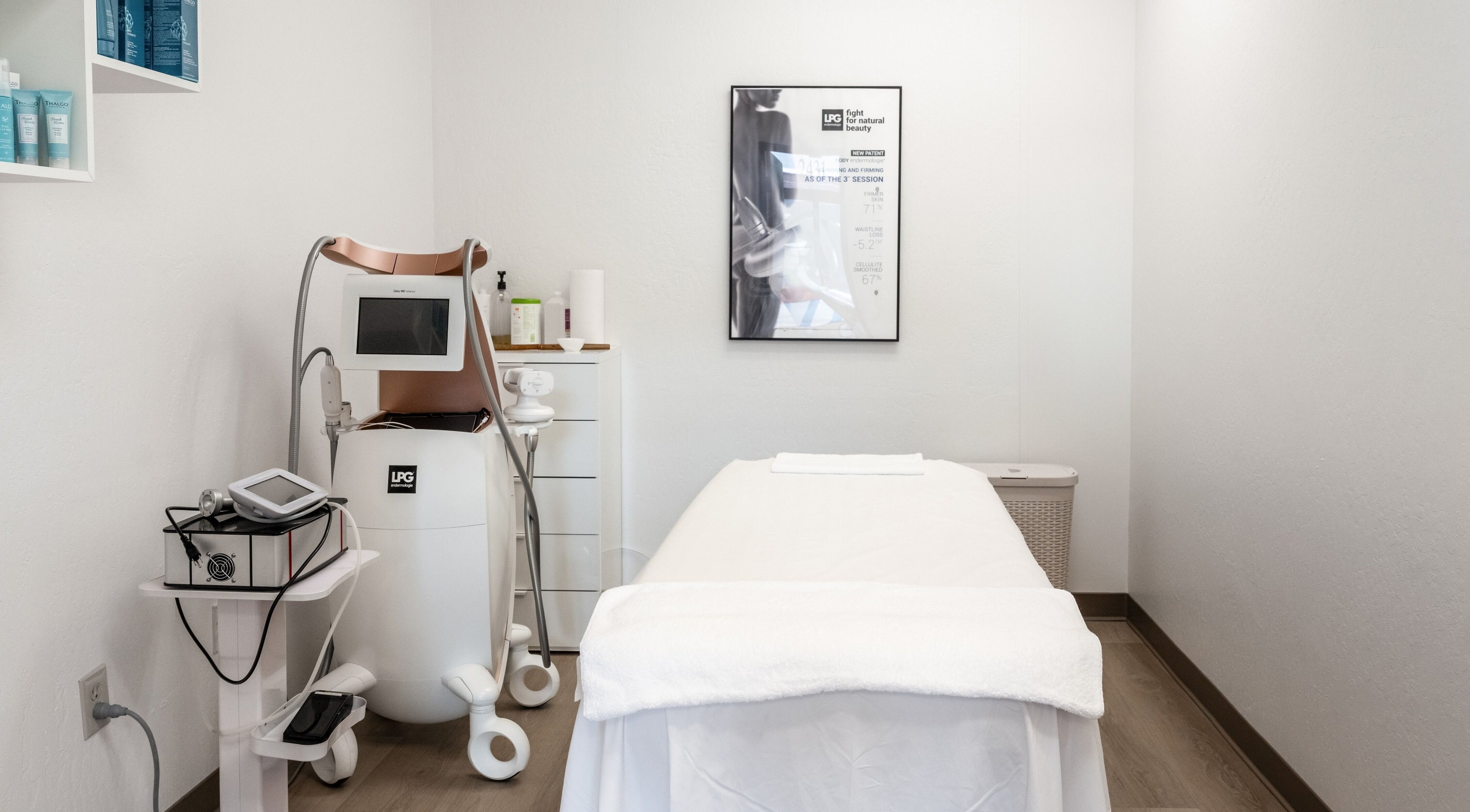 Modern treatment room at Pro Beauty Palo Alto in Palo Alto, California, US with advanced beauty equipment.