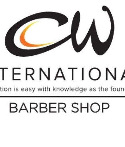 CW International Barbershop logo in Cape Town, ZA, showcasing elegance and style.