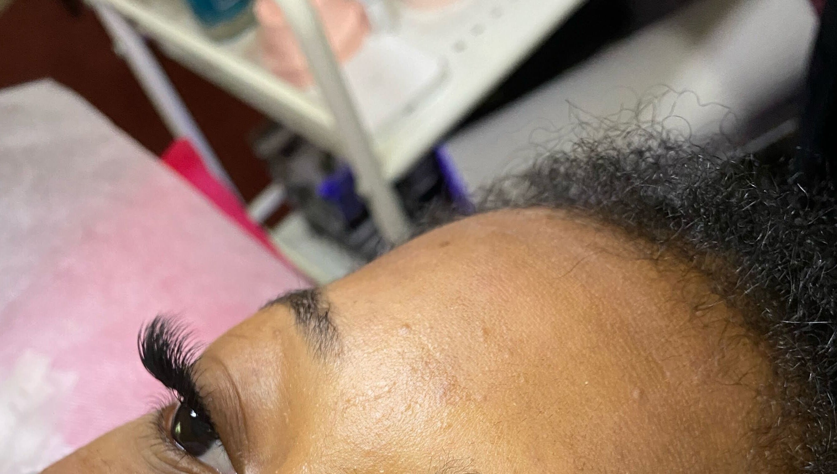 Close-up of flawless lashes at Lash'd by Shay Professional Lash Services in Lithonia, Georgia, US.