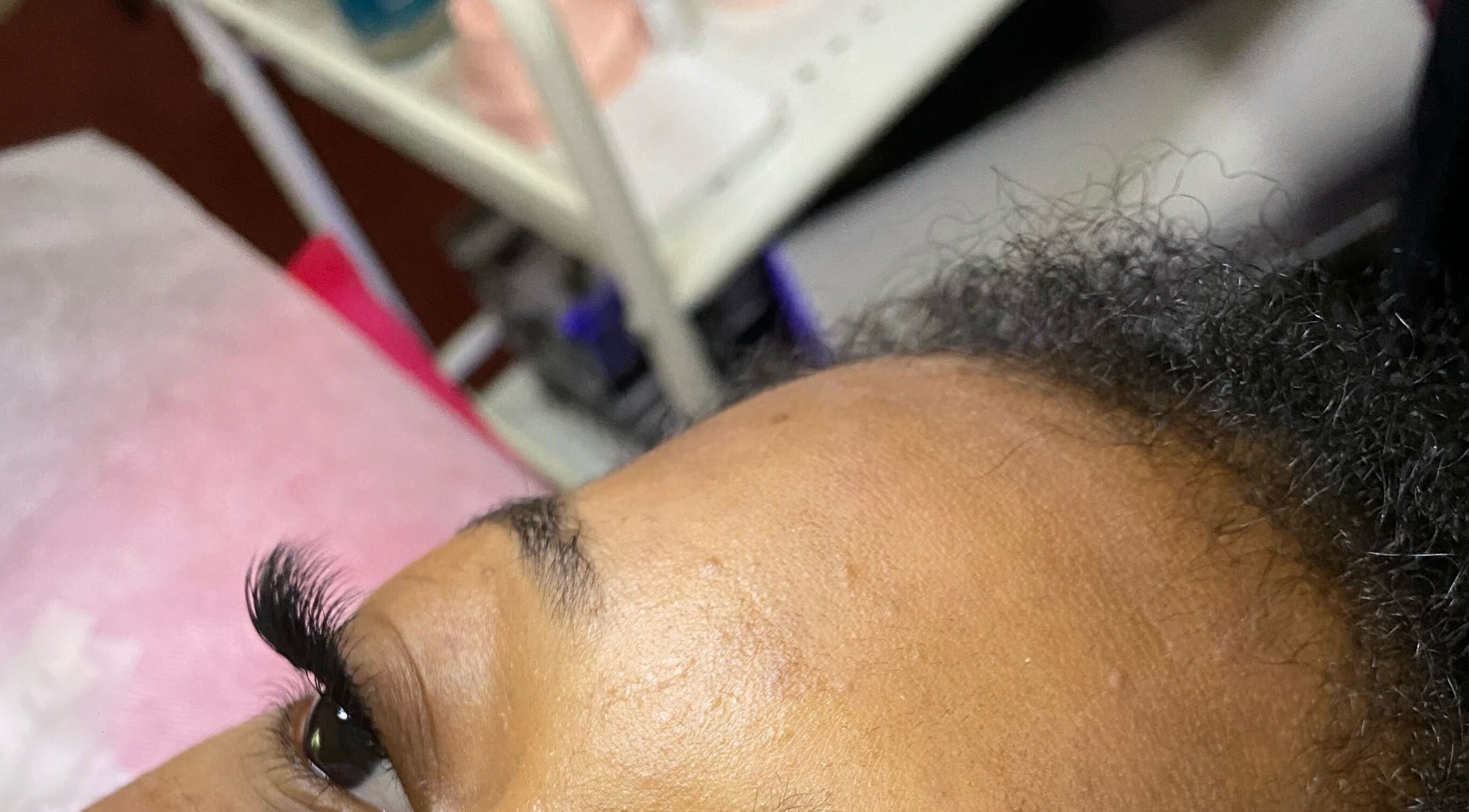 Close-up of flawless lashes at Lash'd by Shay Professional Lash Services in Lithonia, Georgia, US.