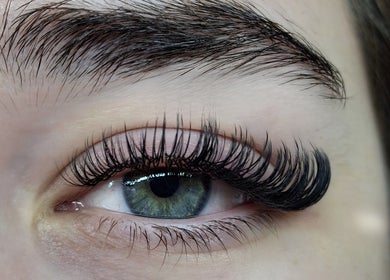 Close-up of eye with long lashes at Lily's Lashes in Gillitts, Kwazulu-natal, ZA.