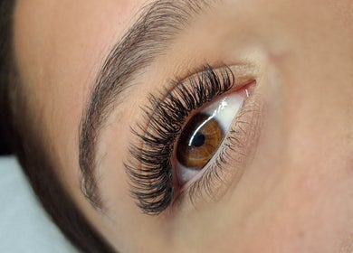 Close-up of eye with lush eyelashes from Lily's Lashes, Gillitts, Kwazulu-natal, ZA.