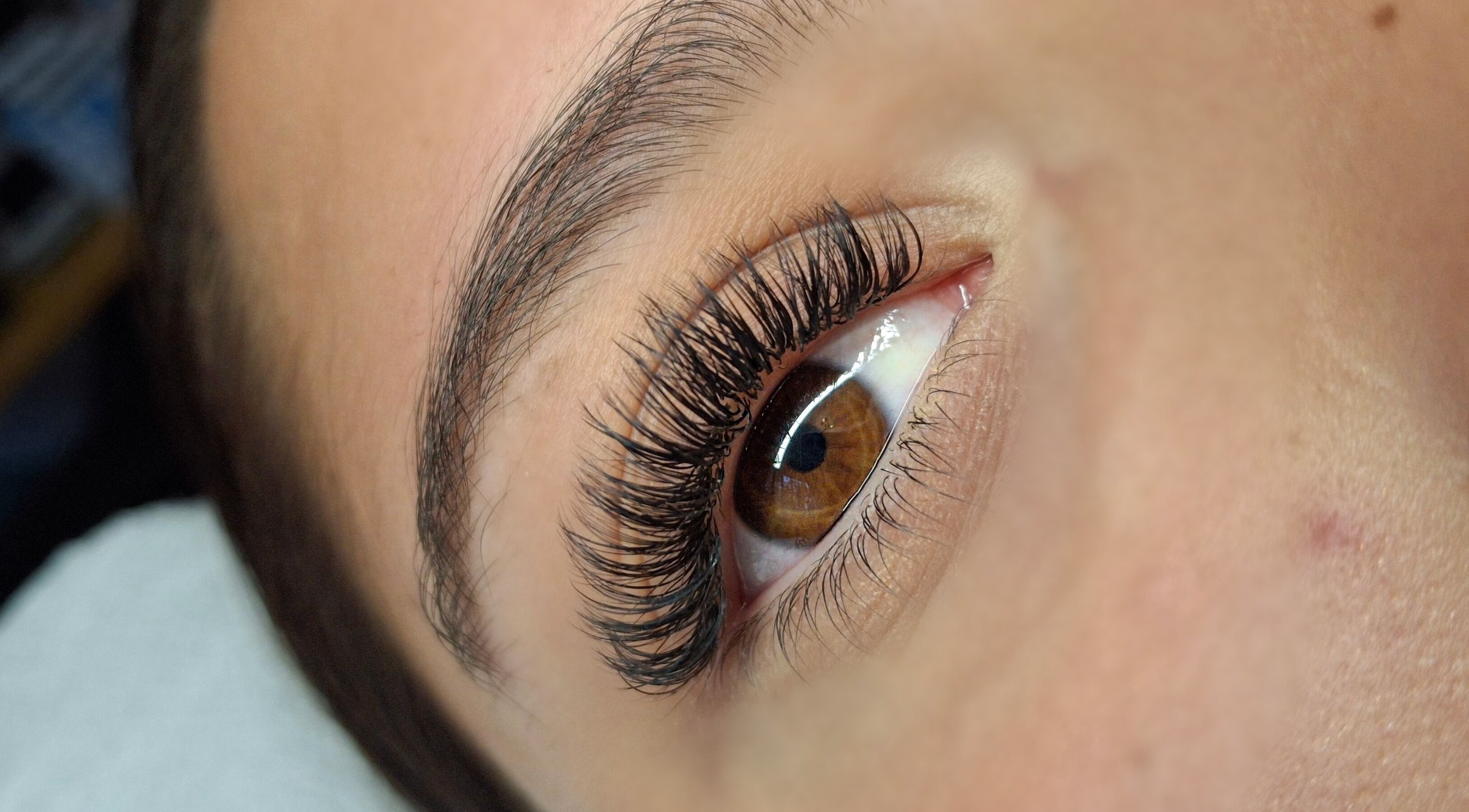 Close-up of eye with lush eyelashes from Lily's Lashes, Gillitts, Kwazulu-natal, ZA.
