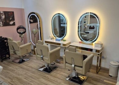 Chic salon chairs and mirrors at Daily Therapy Spa (In-Home Massage), Dubai, Dubai, AE.