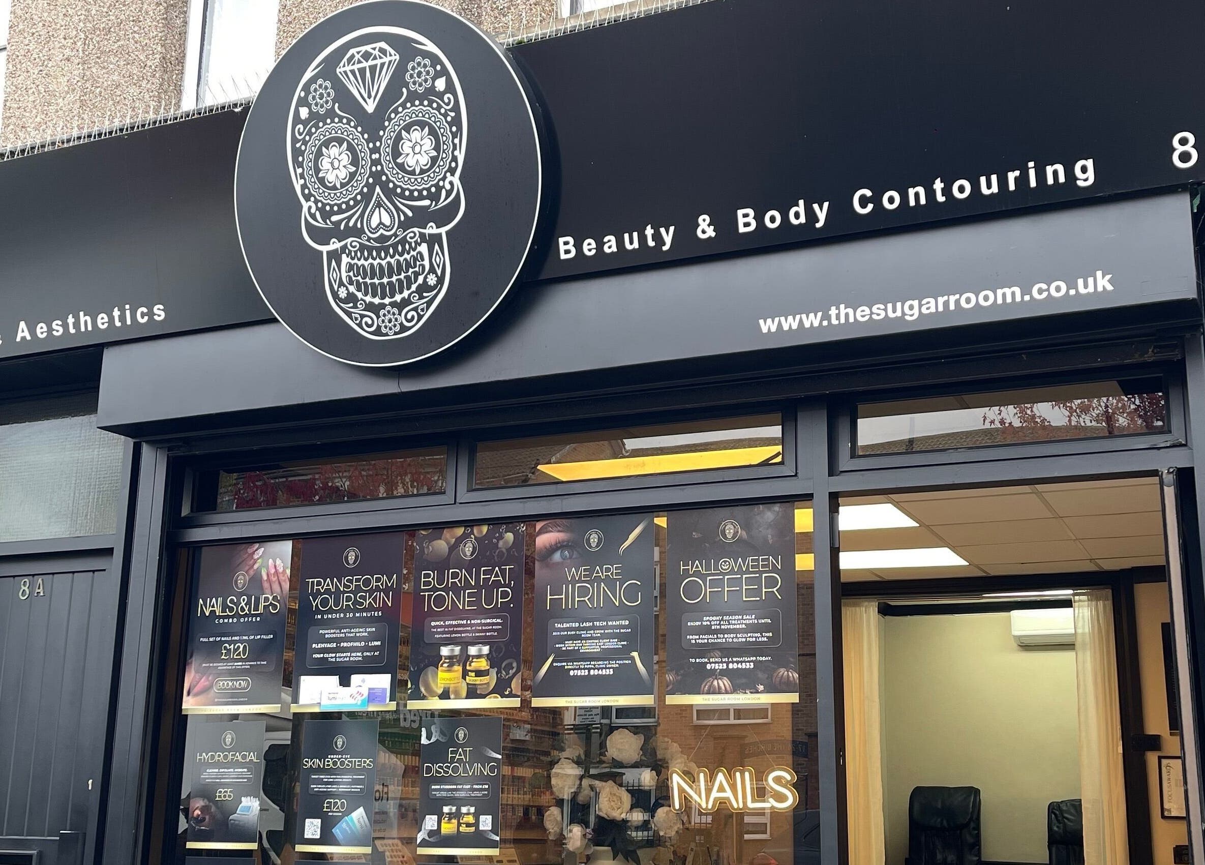 Front of Mannor Park Nails in London, England, GB featuring modern signage and inviting entrance.