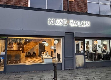 Modern salon exterior of Hair by Demi in Blyth, England, GB, showcasing stylish design and large windows.