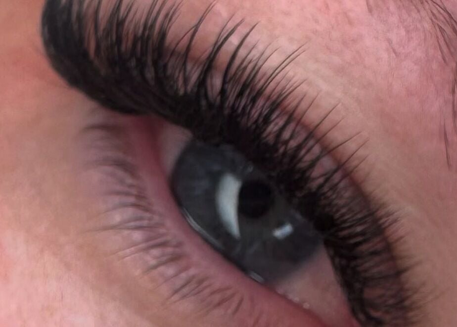 Close-up of enhanced lashes by Arebe - Lash Extension Specialist Hampton Beach Peterborough, Peterborough, England, GB.