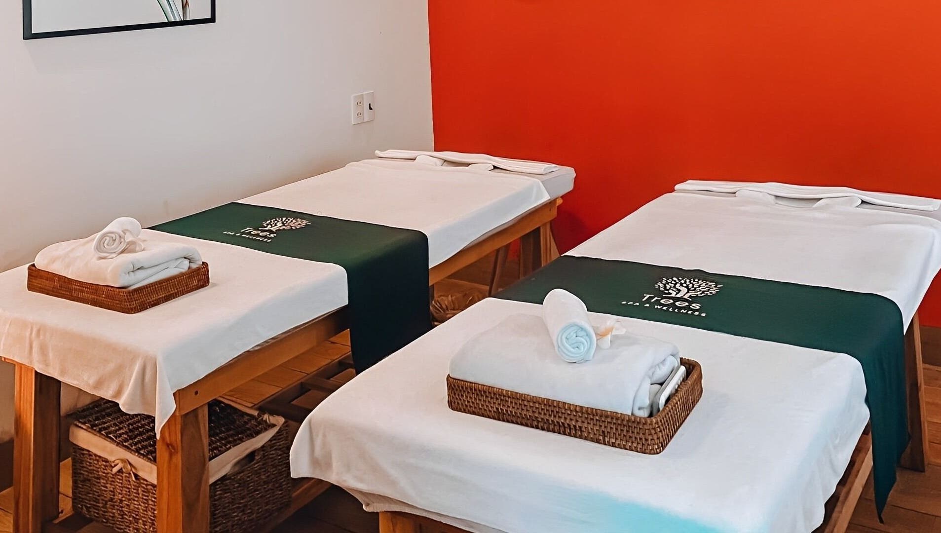 Relaxing massage tables at Trees Spa Da Nang (301 Dương Đình Nghệ), Đà Nẵng, Đà Nẵng, VN, with neatly folded towels.