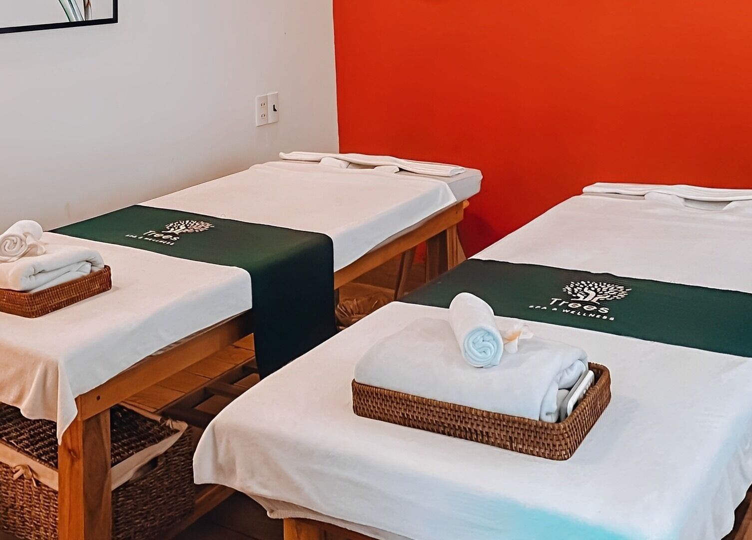 Relaxing massage tables at Trees Spa Da Nang (301 Dương Đình Nghệ), Đà Nẵng, Đà Nẵng, VN, with neatly folded towels.