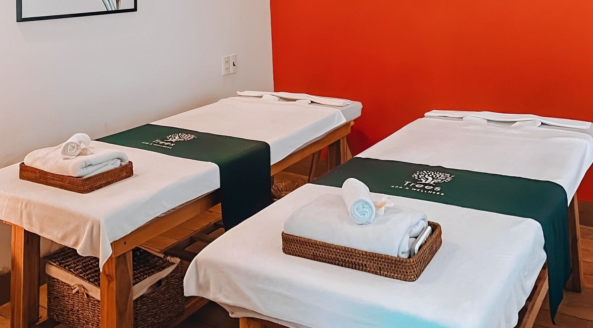 Relaxing massage tables at Trees Spa Da Nang (301 Dương Đình Nghệ), Đà Nẵng, Đà Nẵng, VN, with neatly folded towels.