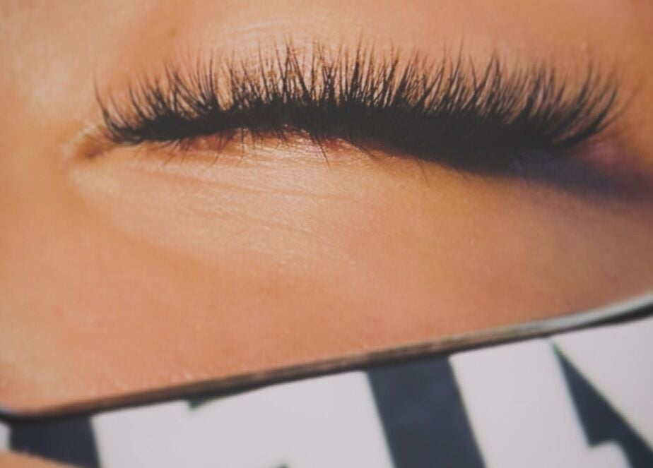 Close-up of refined eyelash extensions at Thelashlounge, Cape Town, Western Cape, ZA.