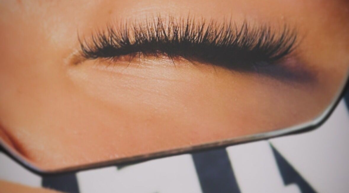 Close-up of refined eyelash extensions at Thelashlounge, Cape Town, Western Cape, ZA.