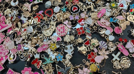 Assorted nail charms at Polished by Jillian, enhancing nail art in Winnemucca, Nevada, US.