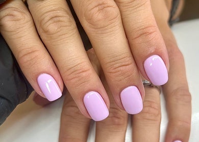Lavender manicure at Fiona Watton Beauty, Bude, England, GB, showcases elegant nail care.