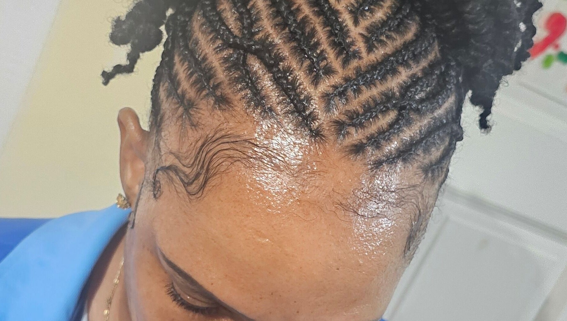 Detailed braided hairstyle at Zaphina Locs, Bridgetown, Saint Peter, BB, showcasing expert craftsmanship.