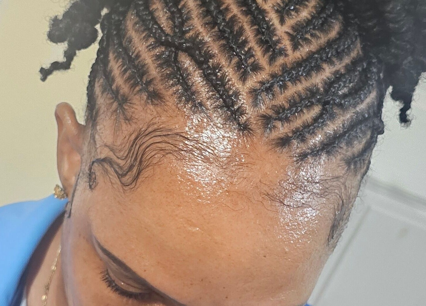 Detailed braided hairstyle at Zaphina Locs, Bridgetown, Saint Peter, BB, showcasing expert craftsmanship.