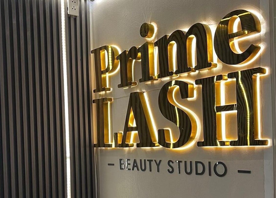 Illuminated PrimeLash logo at Taft Avenue Branch, Manila, Metro Manila, PH.