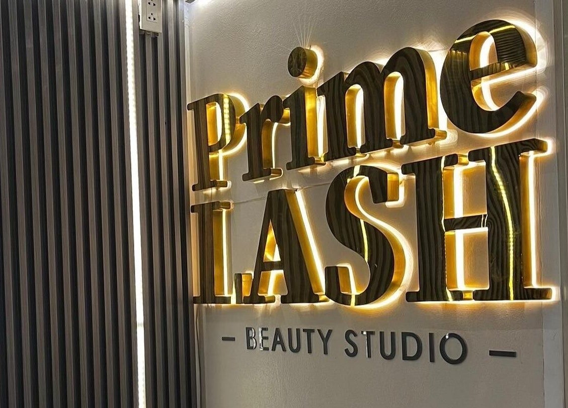 Illuminated PrimeLash logo at Taft Avenue Branch, Manila, Metro Manila, PH.