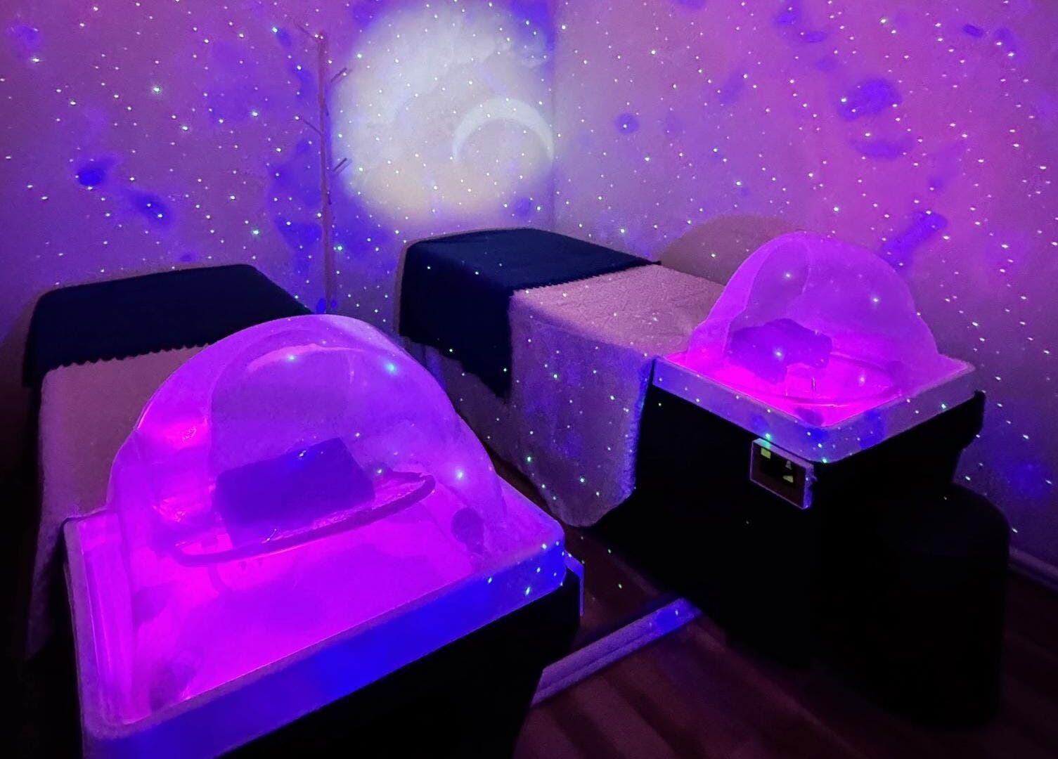 Helena Beauty Spa HQ therapy room with soothing lights in Kuala Lumpur, Wilayah Persekutuan Kuala Lumpur, MY.