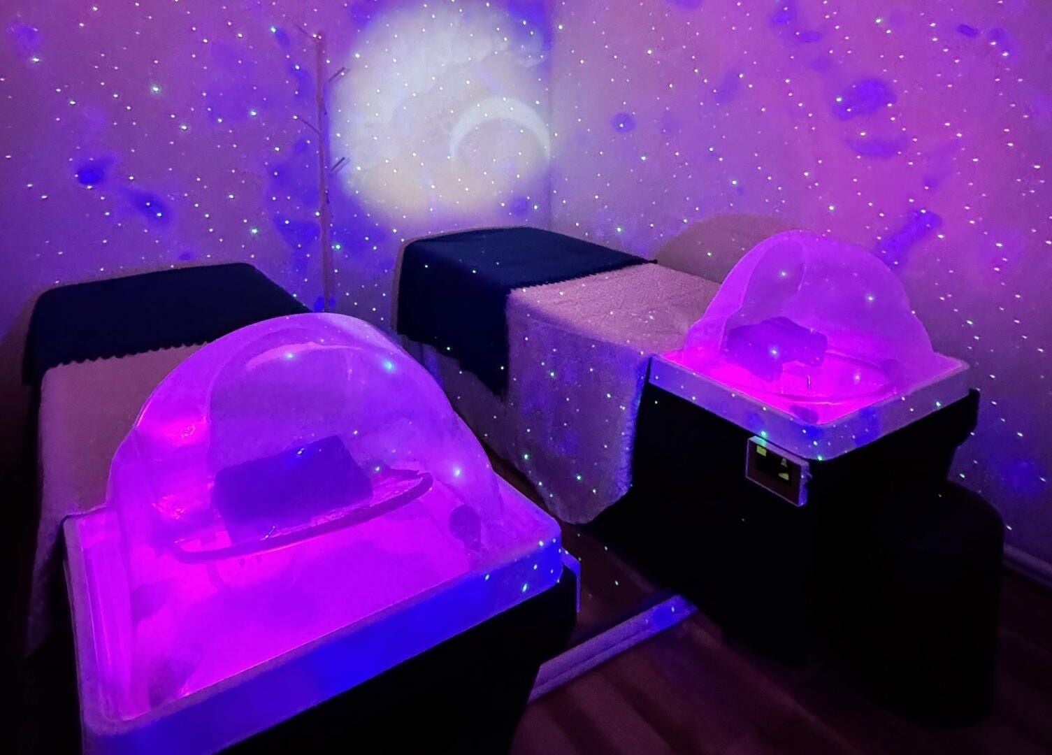Helena Beauty Spa HQ therapy room with soothing lights in Kuala Lumpur, Wilayah Persekutuan Kuala Lumpur, MY.