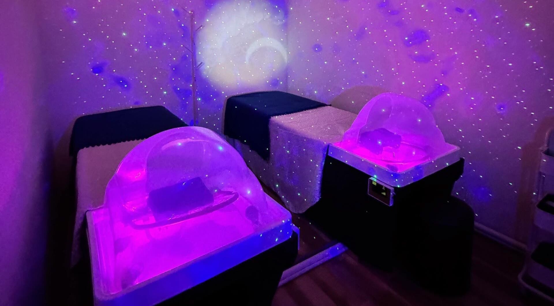 Helena Beauty Spa HQ therapy room with soothing lights in Kuala Lumpur, Wilayah Persekutuan Kuala Lumpur, MY.