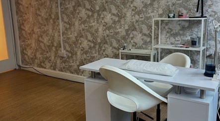 Modern beauty room at Elevate, Ripon, England, GB with a sleek manicure station and stylish decor.