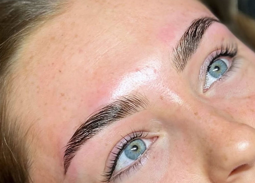 Close-up of expertly shaped eyebrows at Elevate in Ripon, England, GB, showcasing meticulous beauty detail.