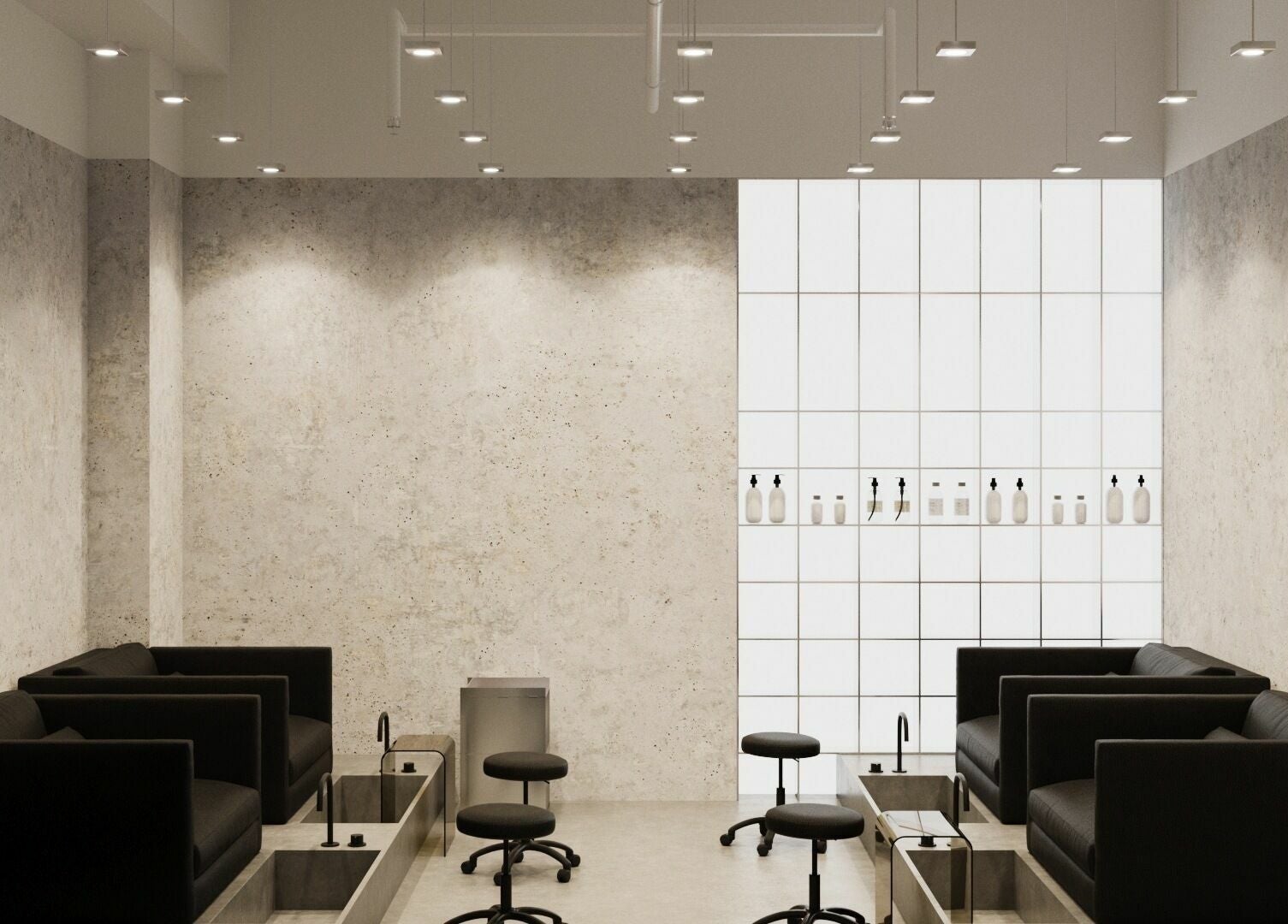 Modern pedicure lounge at Muse Nail Studio, Dubai, Dubai, AE with sleek furniture and ambient lighting.