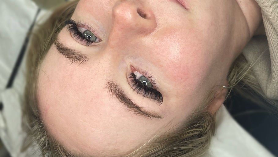 Close-up of eyelash extensions at Refined by Rebekah, Barnsley, England, GB.