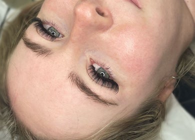 Close-up of eyelash extensions at Refined by Rebekah, Barnsley, England, GB.