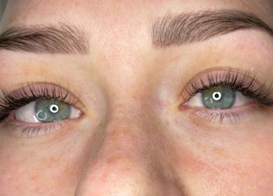 Close-up of elegant eyelash extensions at Refined by Rebekah, Barnsley, England, GB.
