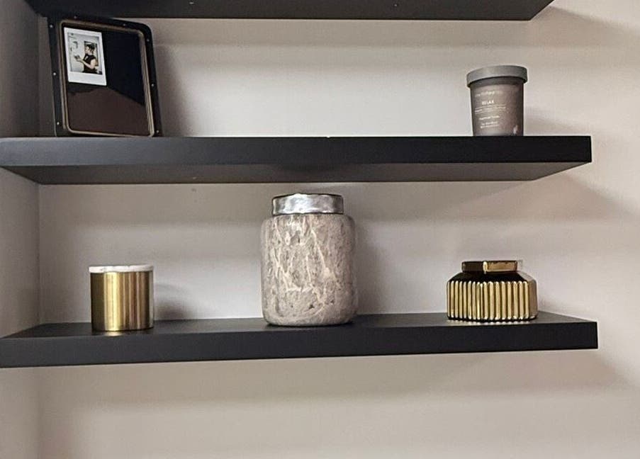 Stylish shelves at CHiLL CULT by Santana Lantuch, London, England, GB, showcasing chic decor items.