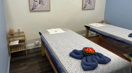 Peaceful massage room at 88 Thai Massage Studio, Richmond, Victoria, AU. Elegant decor enhances relaxation.