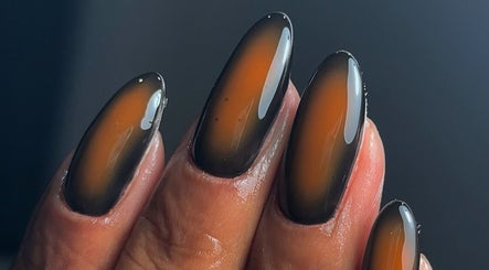 Elegant amber-toned nails at Trinity Nail Studio, Willenhall, England, GB stunningly highlighted.
