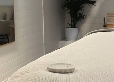 Relaxing therapy room at Exhale Holistic Skin in Bentleigh East, Victoria, AU with cozy seating and decor.