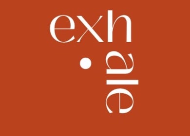 Logo of Exhale Holistic Skin in Bentleigh East, Victoria, AU on a bold terracotta background.