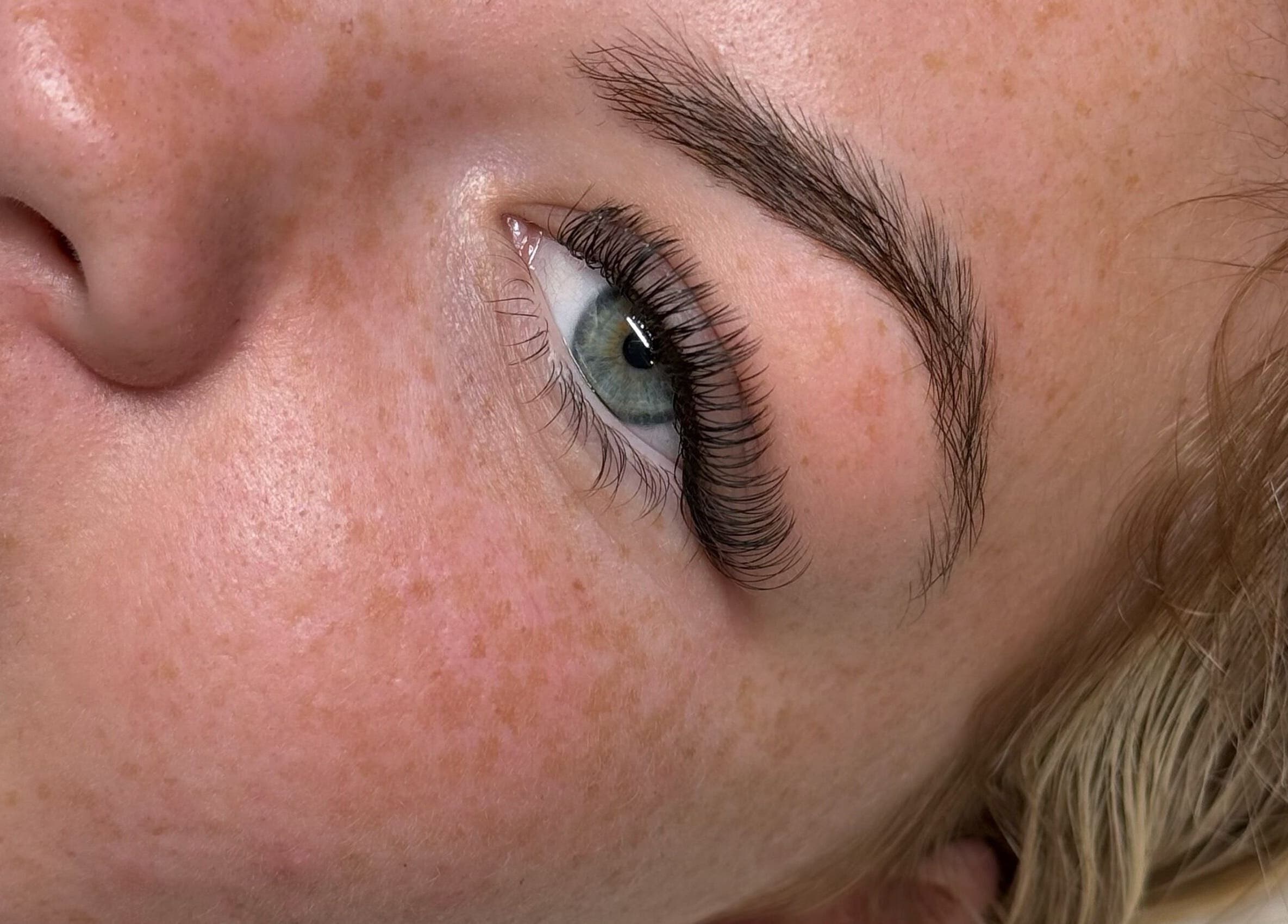 Close-up of styled eyelashes at Byellejl, Hyde, England, GB, showcasing expert beauty services.