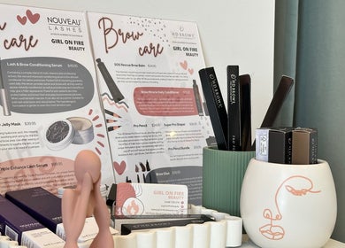 Lash and brow care products at Girl On Fire Beauty, Taylor, Australian Capital Territory, AU.